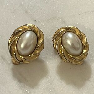 Kenneth Jay Lane for Avon Faux Pearl Clip On Earrings
